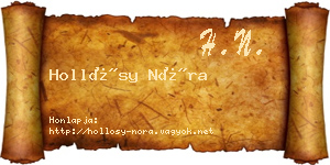 Hollósy Nóra névjegykártya